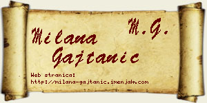 Milana Gajtanić vizit kartica
